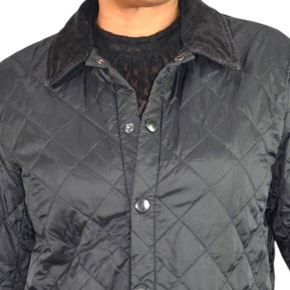 Barbour Heritage Liddesdale Jacket Black Quilted Lightweight Corduroy Mens Small - Picture 4 of 16
